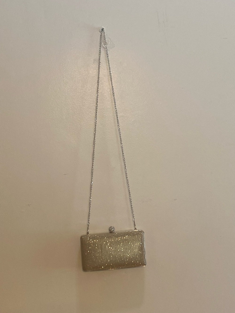 Windsor Gold Sparkle Box Clutch with Chain